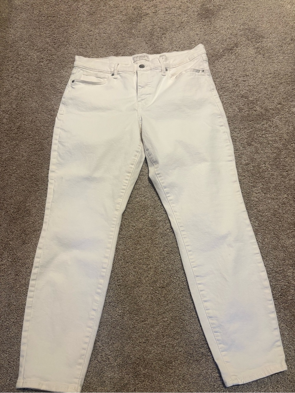 Lucky Brand White Stretch Jeans | Classic Straight Leg